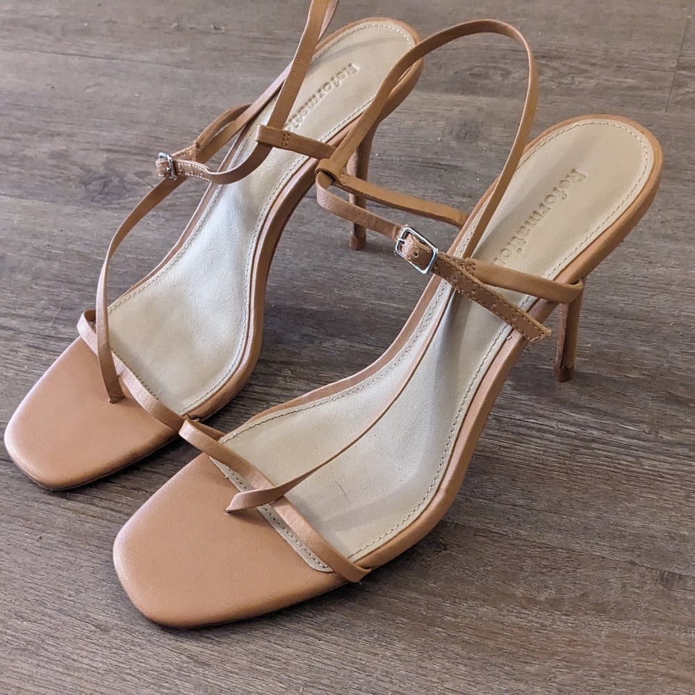 EUC Reformation ivy sandal heel leather 7.5